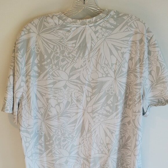Express Graphic Botanical Print Tee White Gray Men’s L Tall - Picture 3 of 5
